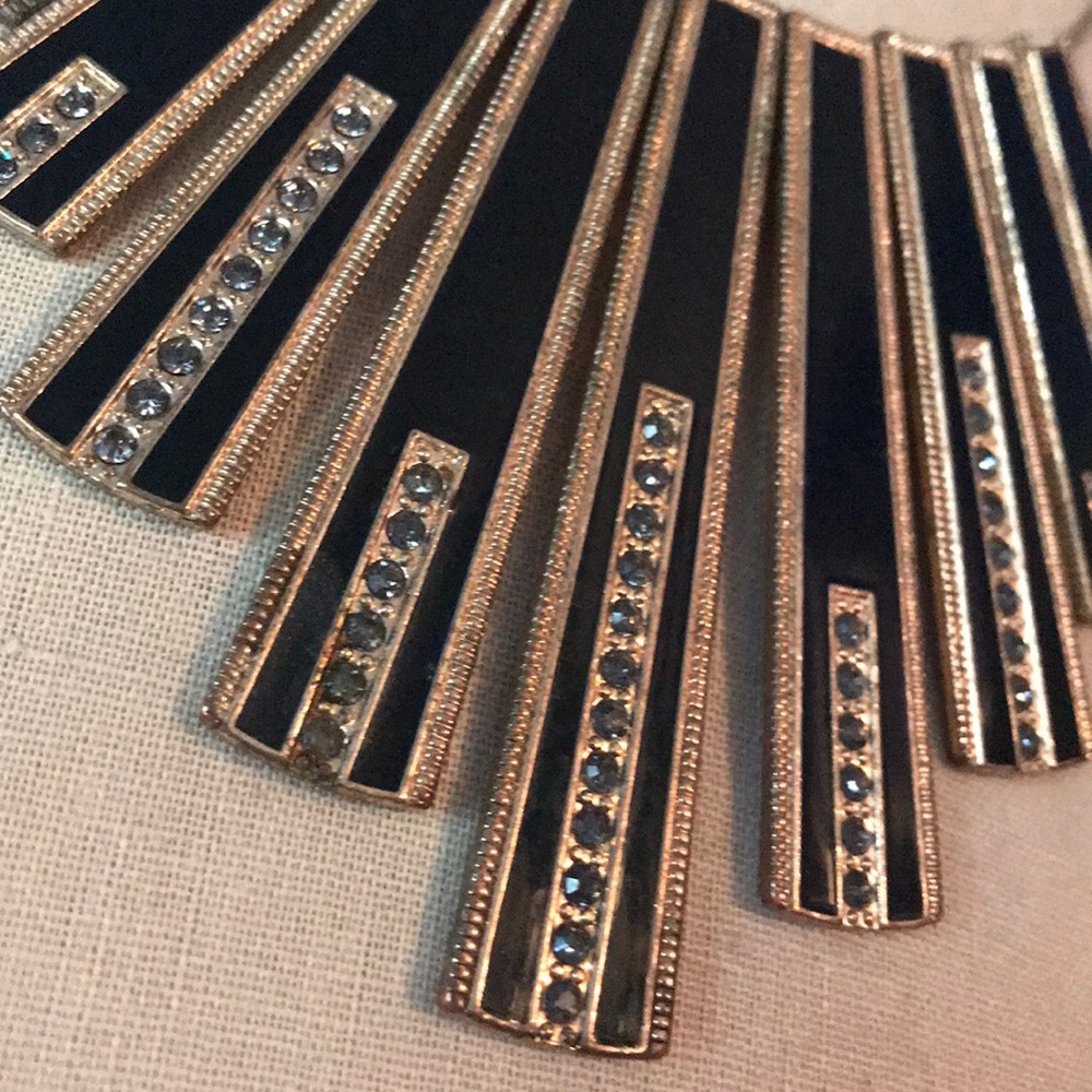 Geometric Necklace - Black & Gold - Picture 2 of 2
